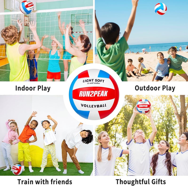 RUN2PEAK Light Soft Volleyball - Light Volleyball Designed for Beginners Kids Youth Teen - Lightweight Volleyballs for Indoor Outdoor Beach Backyard Official Size 5 Training Volley Ball - Image 4
